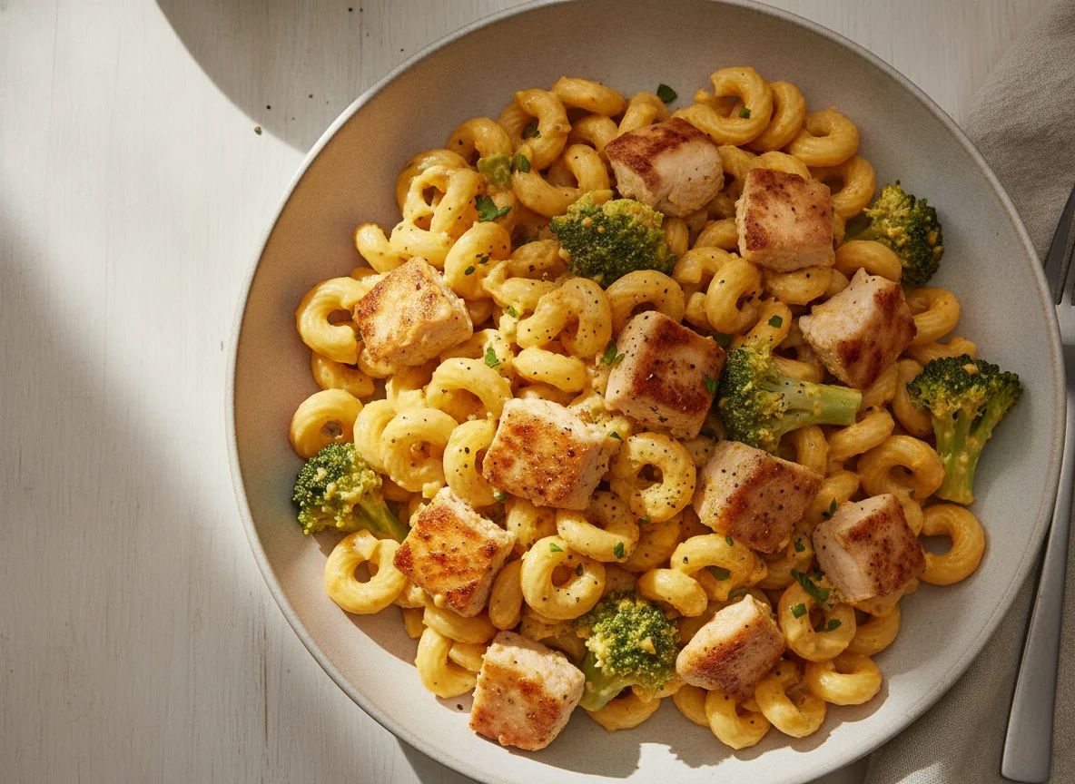 Chicken and Broccoli Pasta with Blended Cheddar Sauce photo