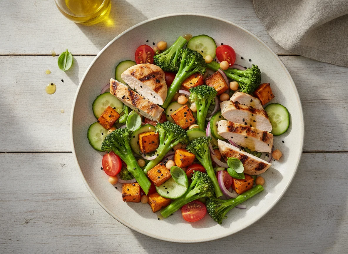 Chicken and Broccoli Salad with Sweet Potato photo