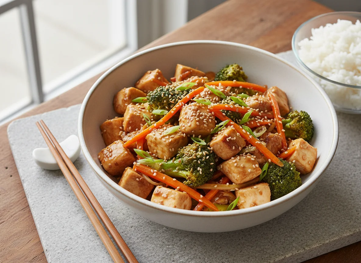 Chicken and Broccoli Stir-fry with Carrots photo