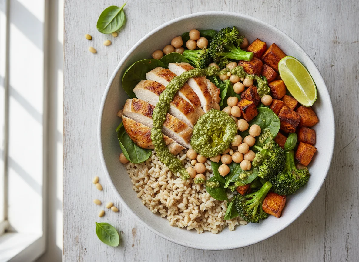 Chicken and Brown Rice Salad Bowl photo