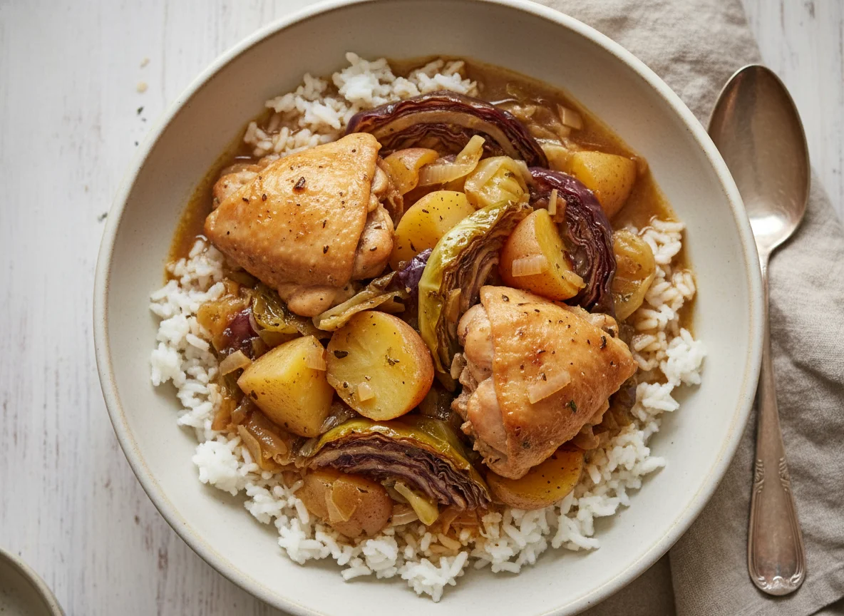 Chicken and Cabbage Stew with Rice photo