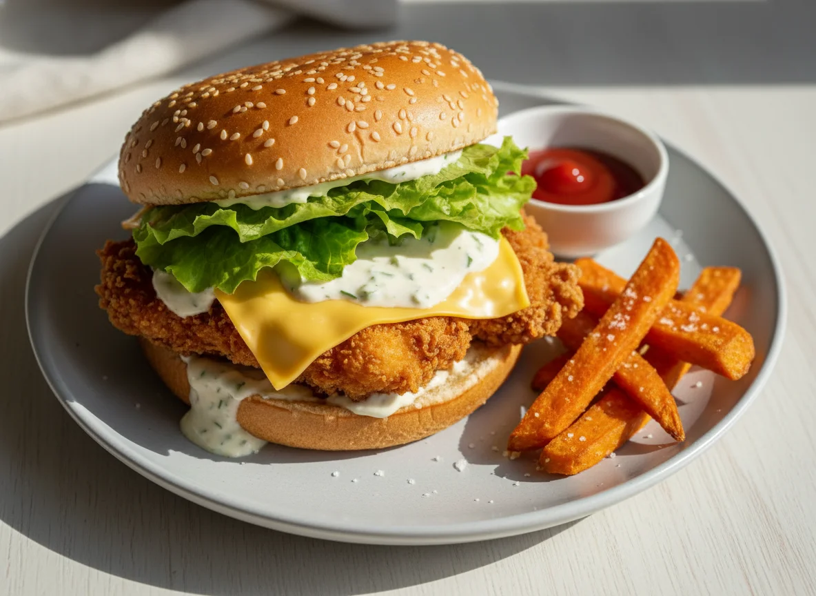 Chicken and Cheese Burger photo