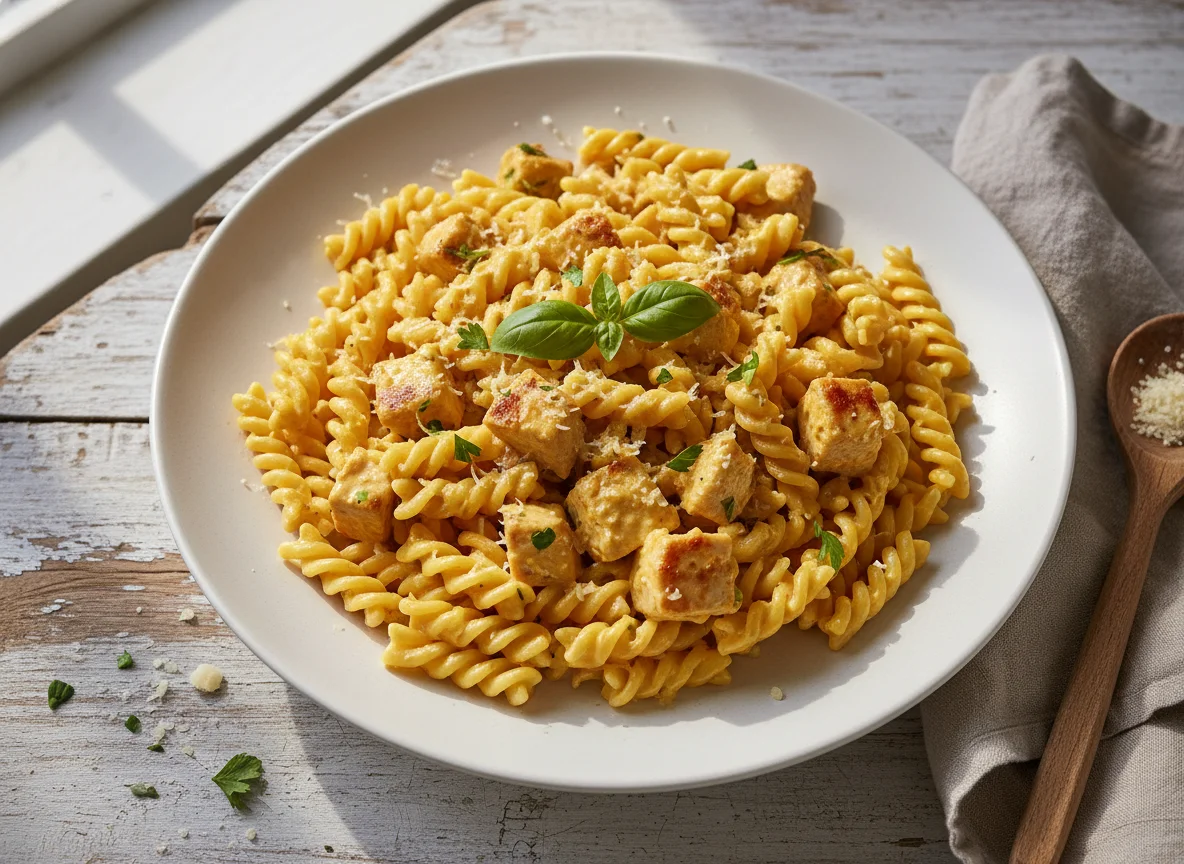Chicken and Cheese Fusilli Pasta photo