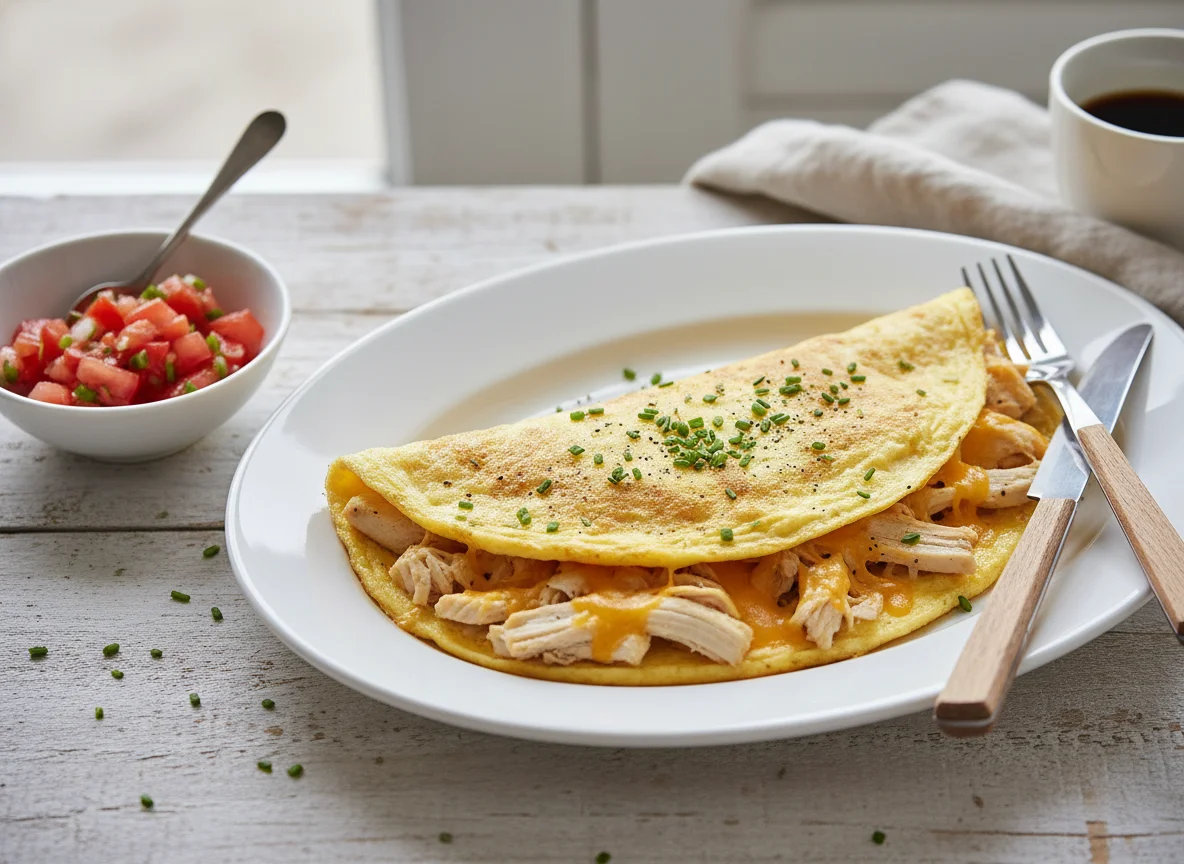 Chicken and Cheese Omelette photo