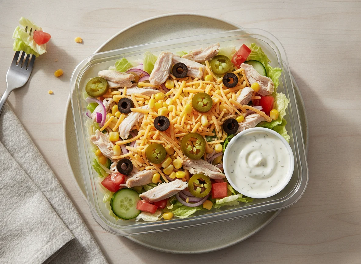 Chicken and Cheese Salad Box with Ranch Dressing photo
