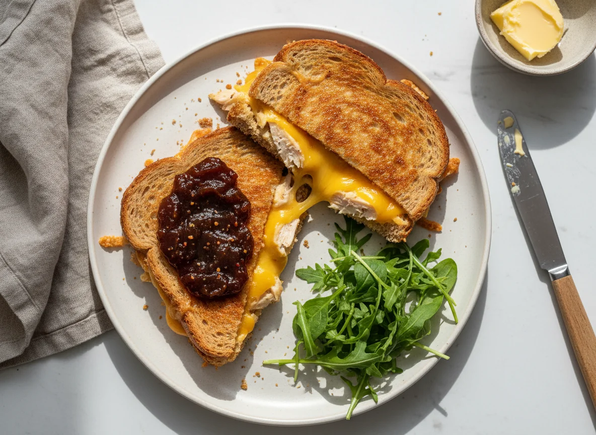 Chicken and Cheese Toastie with Chutney photo