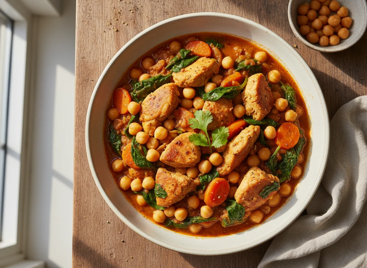 Chicken and Chickpea Curry with Spinach photo