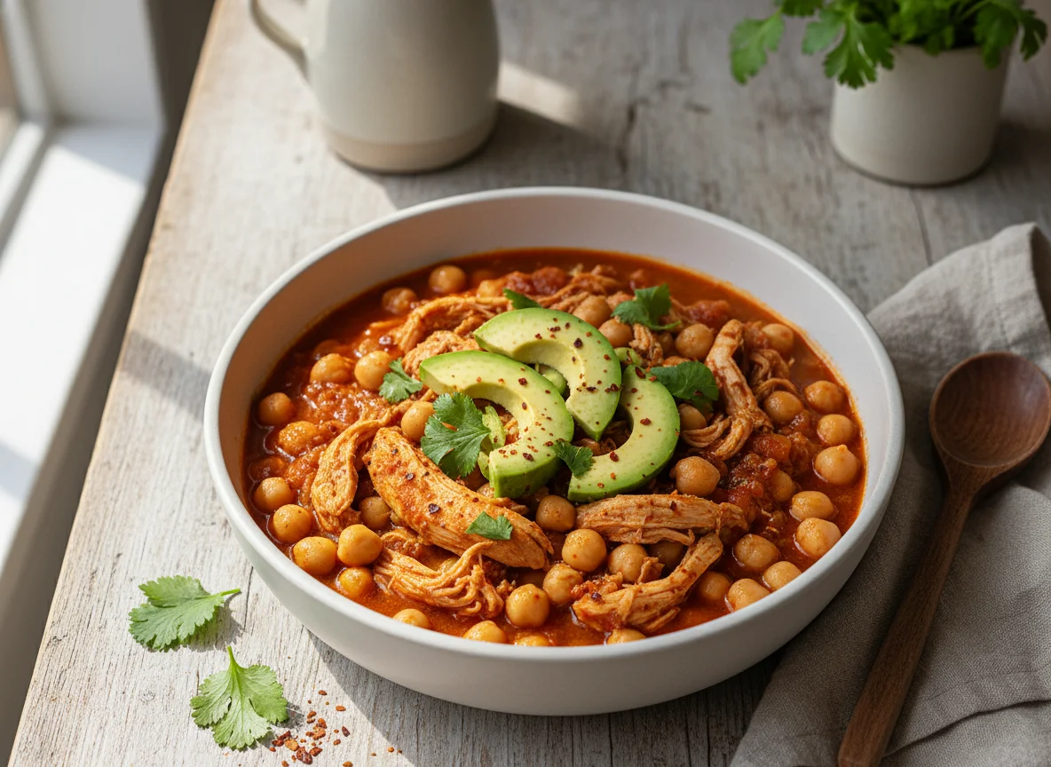 Chicken and Chickpea Stew with Avocado photo