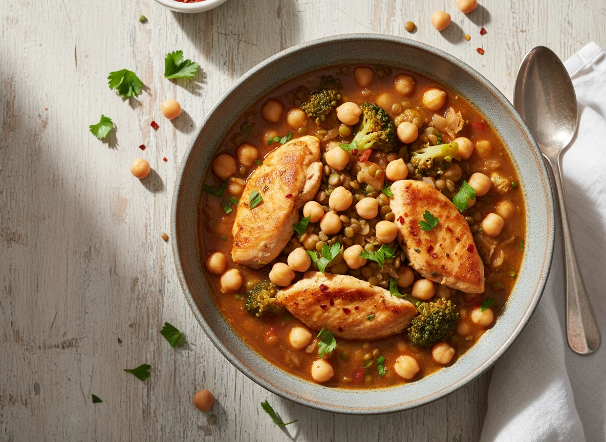 Chicken and Chickpea Stew with Broccoli photo