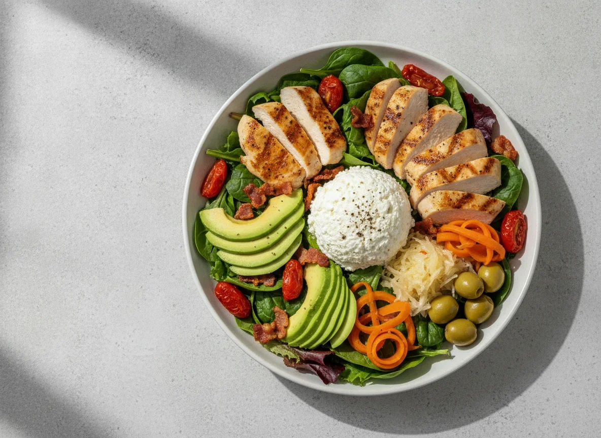 Chicken and Cottage Cheese Salad Bowl photo