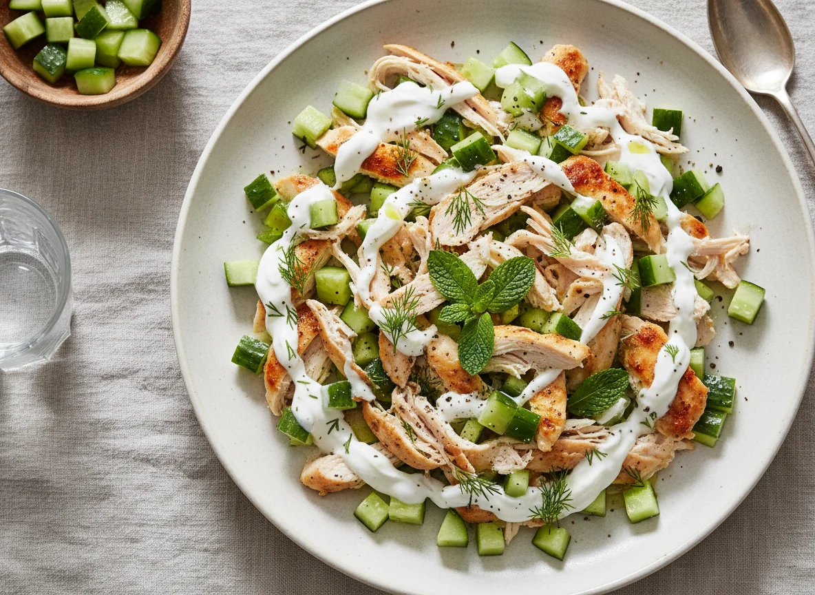 Chicken and Cucumber Salad with Yogurt Dressing photo