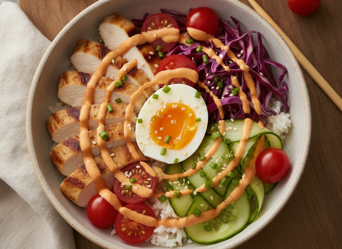 Chicken and Egg Poke Bowl photo