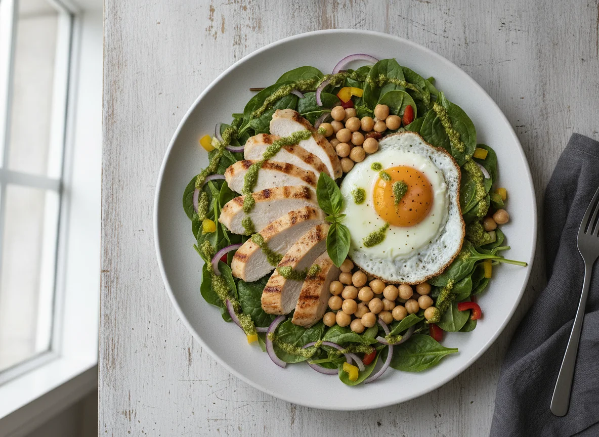 Chicken and Egg Salad with Chickpeas photo