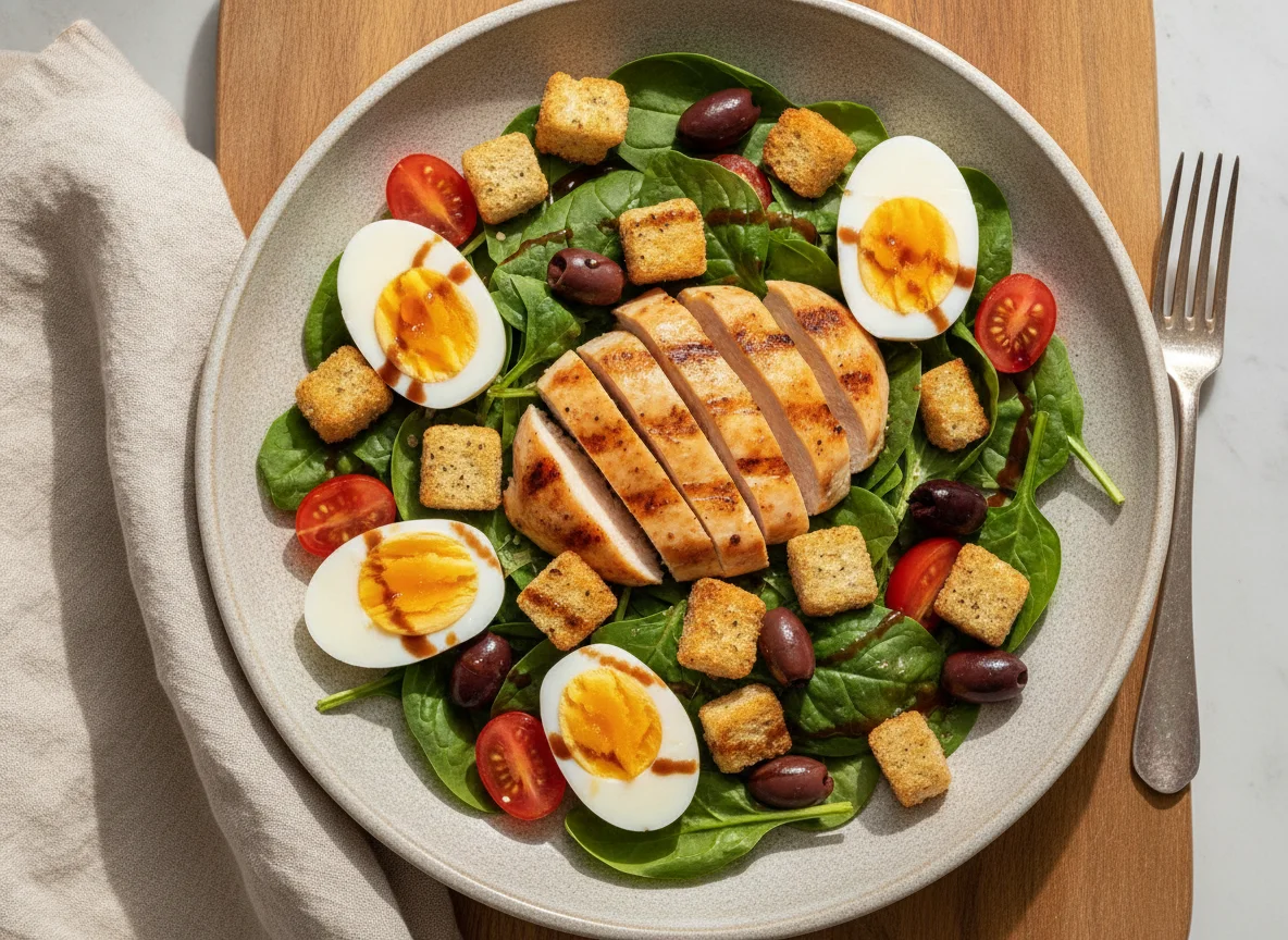 Chicken and Egg Salad with Croutons photo