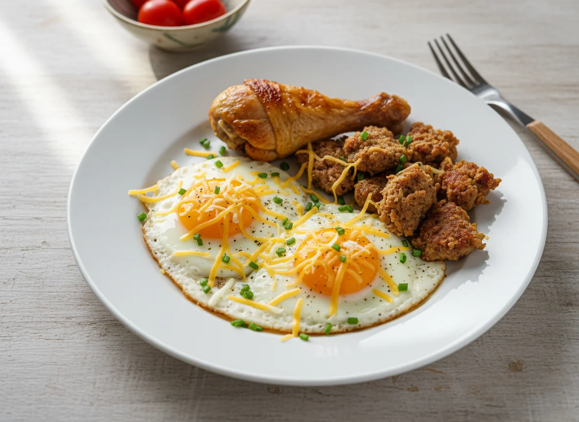 Chicken and Eggs with Cheese photo