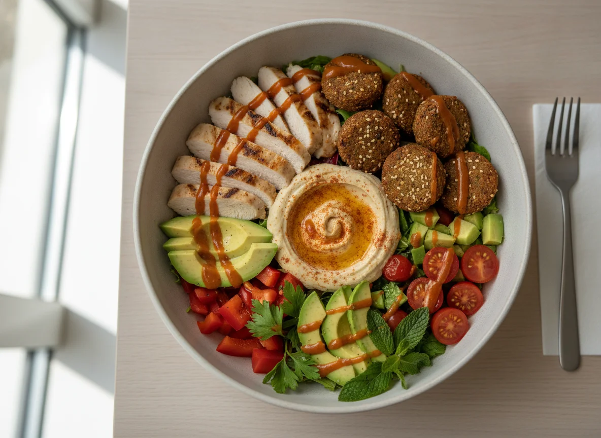 Chicken and Falafel Salad Bowl photo