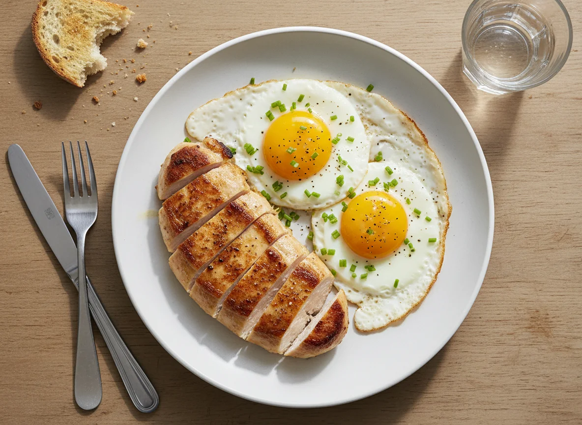 Chicken and Fried Eggs photo