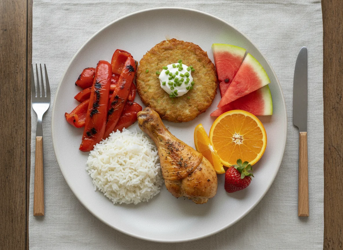 Chicken and Fruit Platter photo
