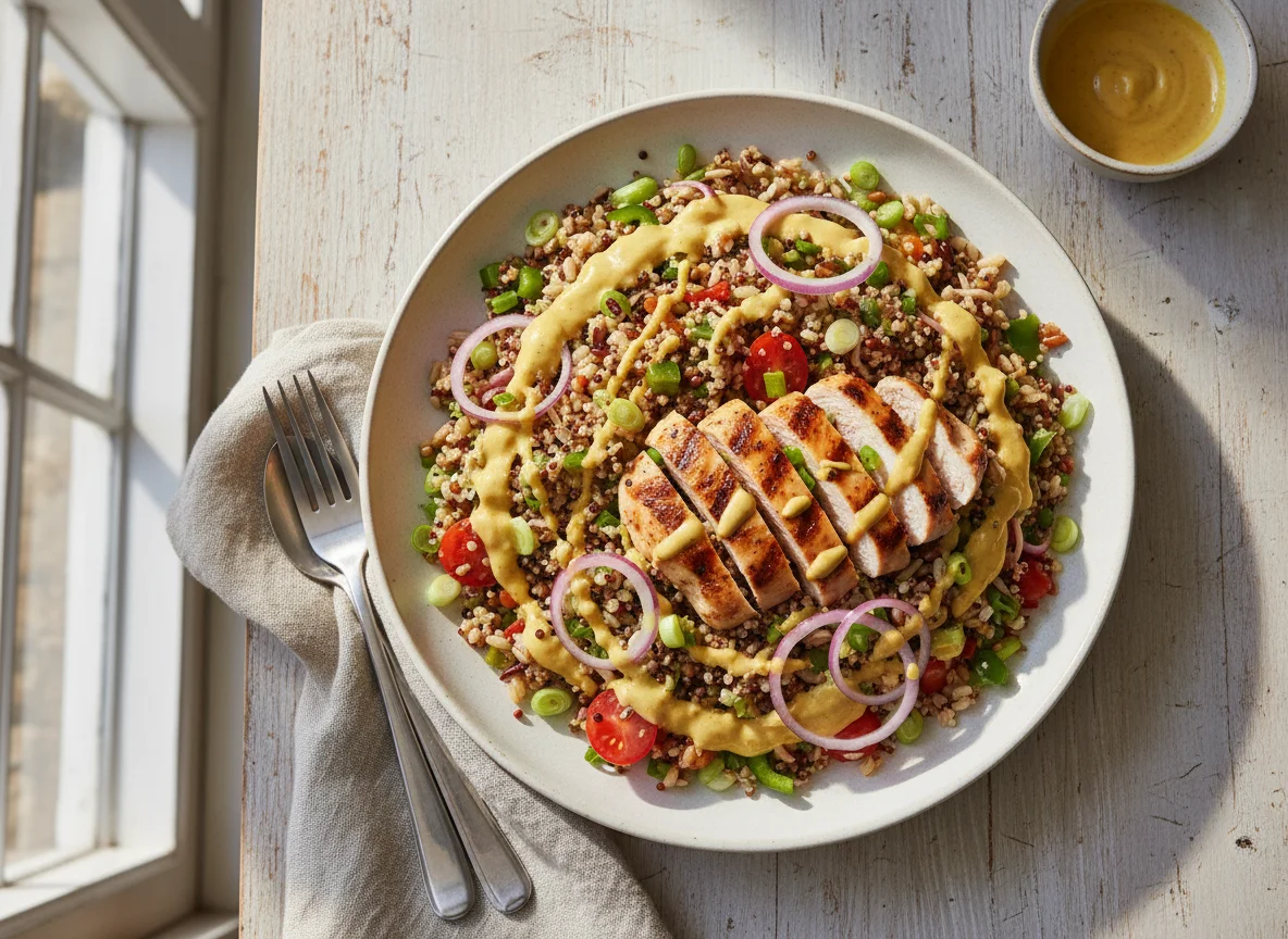 Chicken and Grain Salad with Sauce photo