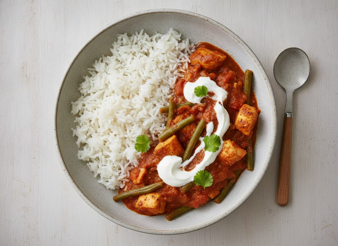 Chicken and Green Bean Curry with Rice photo