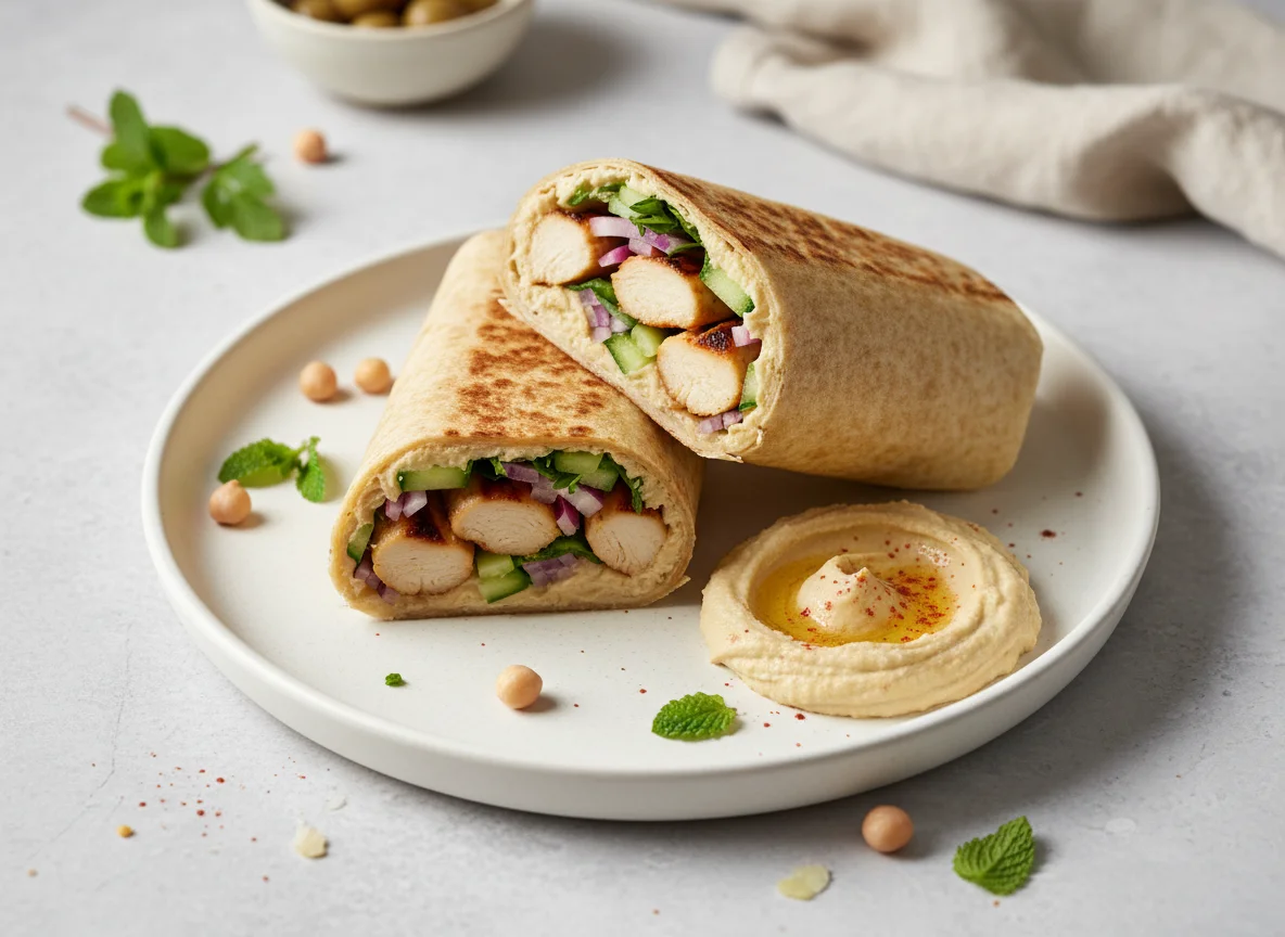 Chicken and Hummus Wrap photo