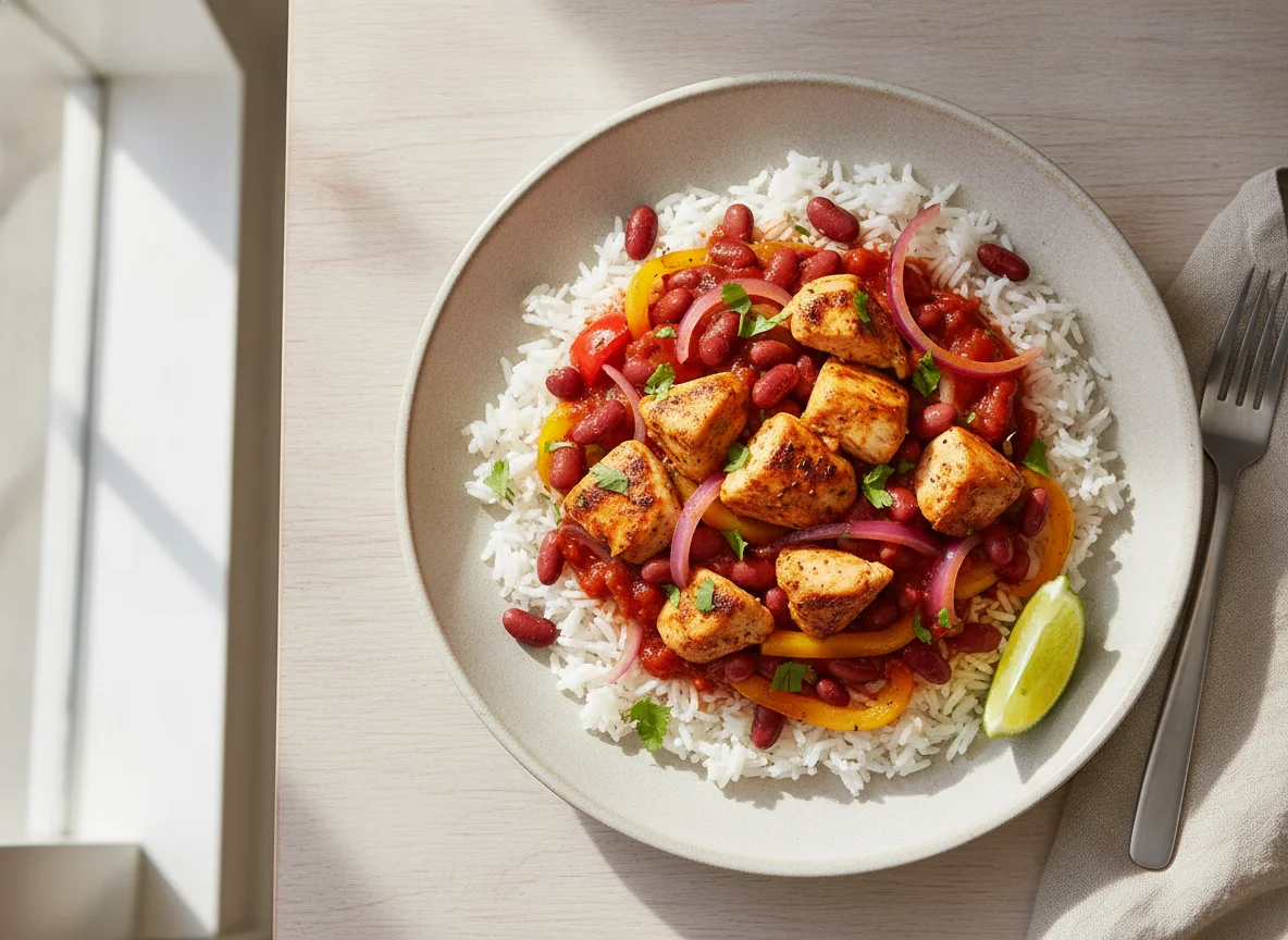 Chicken and Kidney Bean Rice Bowl photo