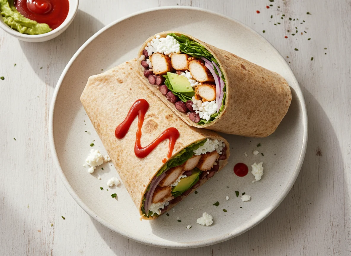 Chicken and Kidney Bean Tortilla Wrap photo