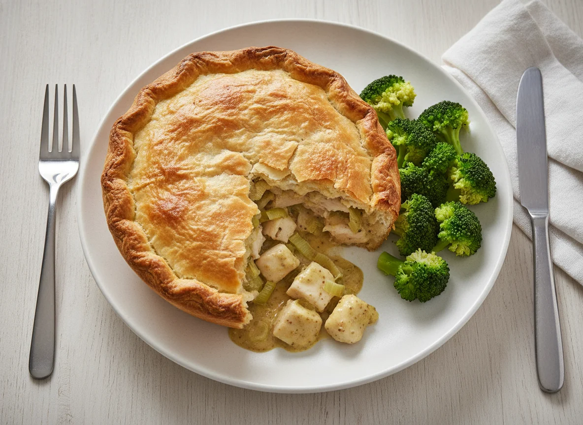 Chicken and Leek Pie with Broccoli photo