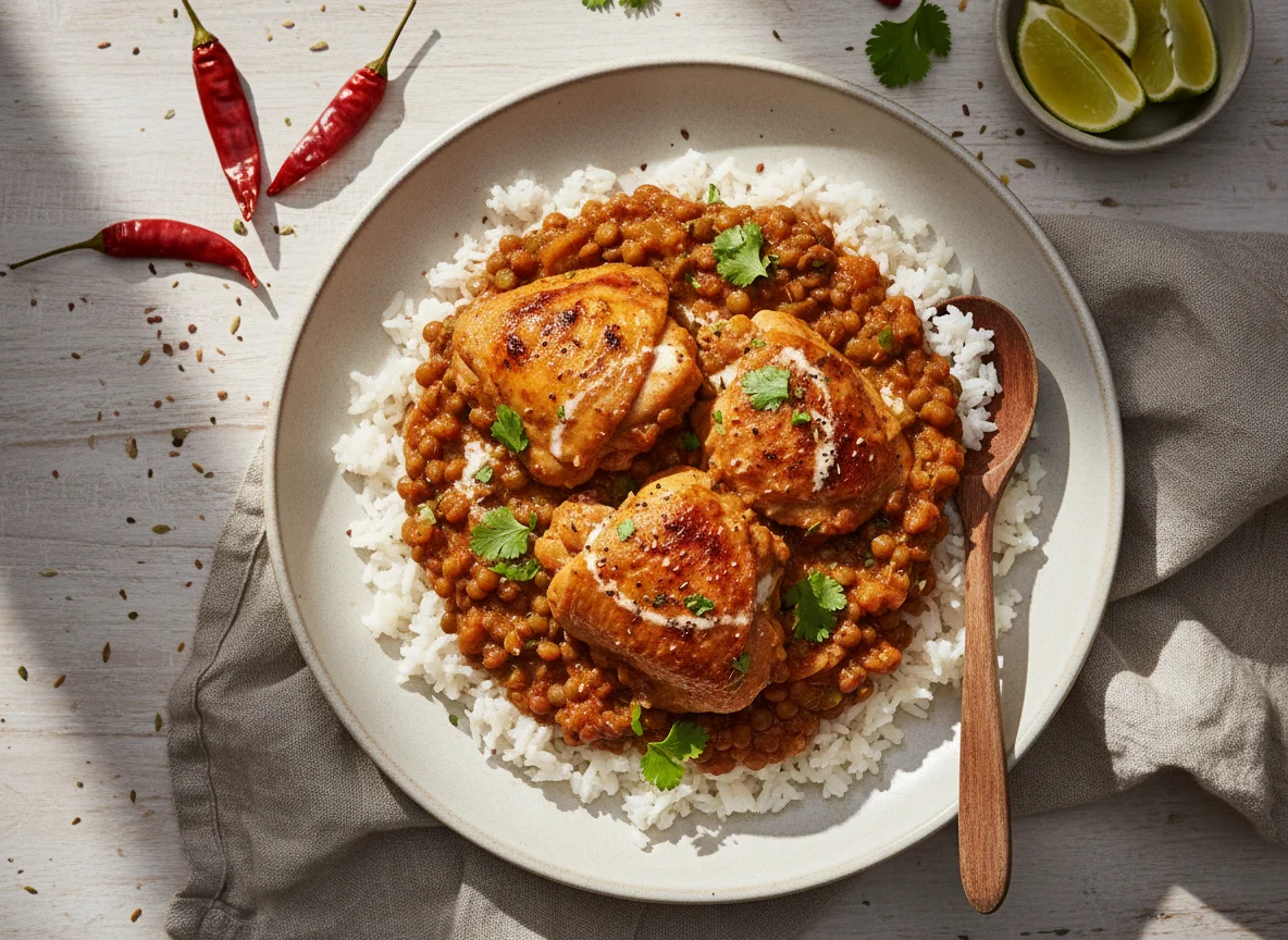 Chicken and Lentil Stew with Rice photo