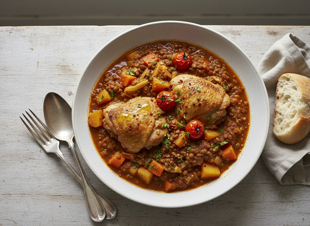 Chicken and Lentil Stew with Vegetables photo