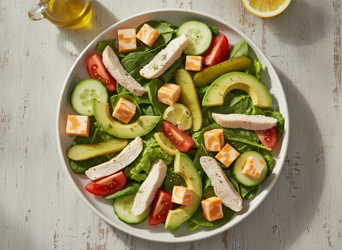 Chicken and Marble Cheese Garden Salad photo