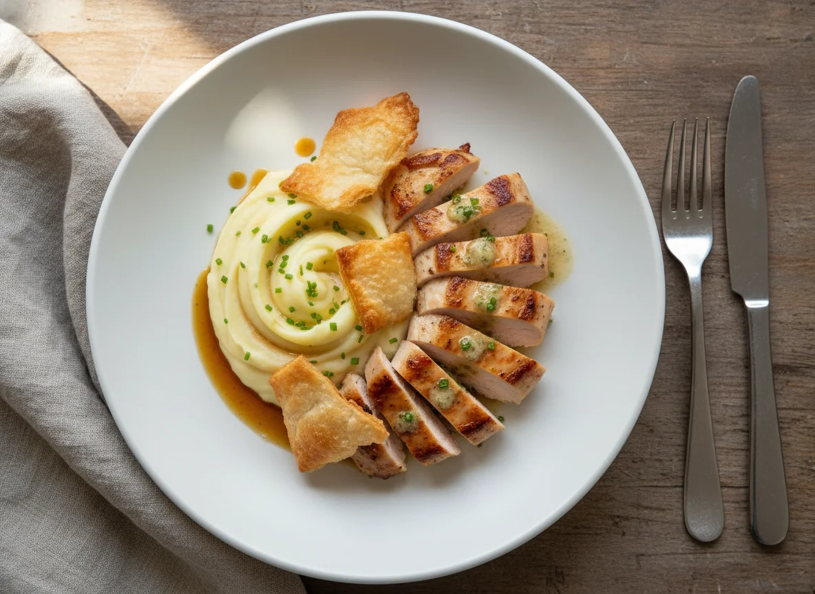 Chicken and Mashed Potatoes with Pastry photo