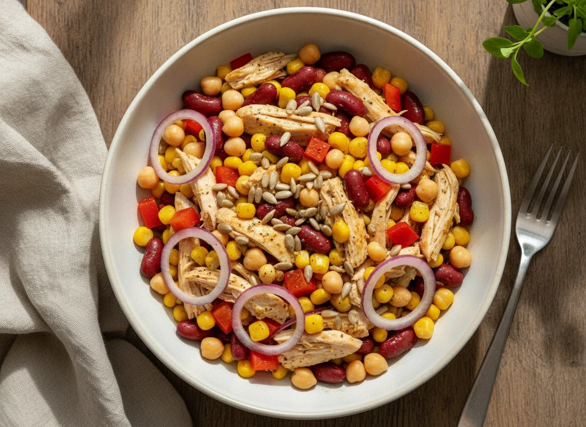 Chicken and Mixed Bean Salad Bowl photo