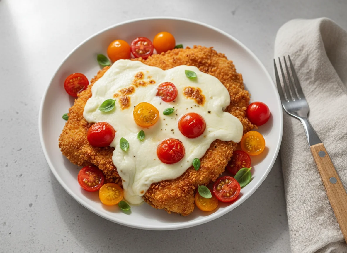 Chicken and Mozzarella with Cherry Tomatoes photo