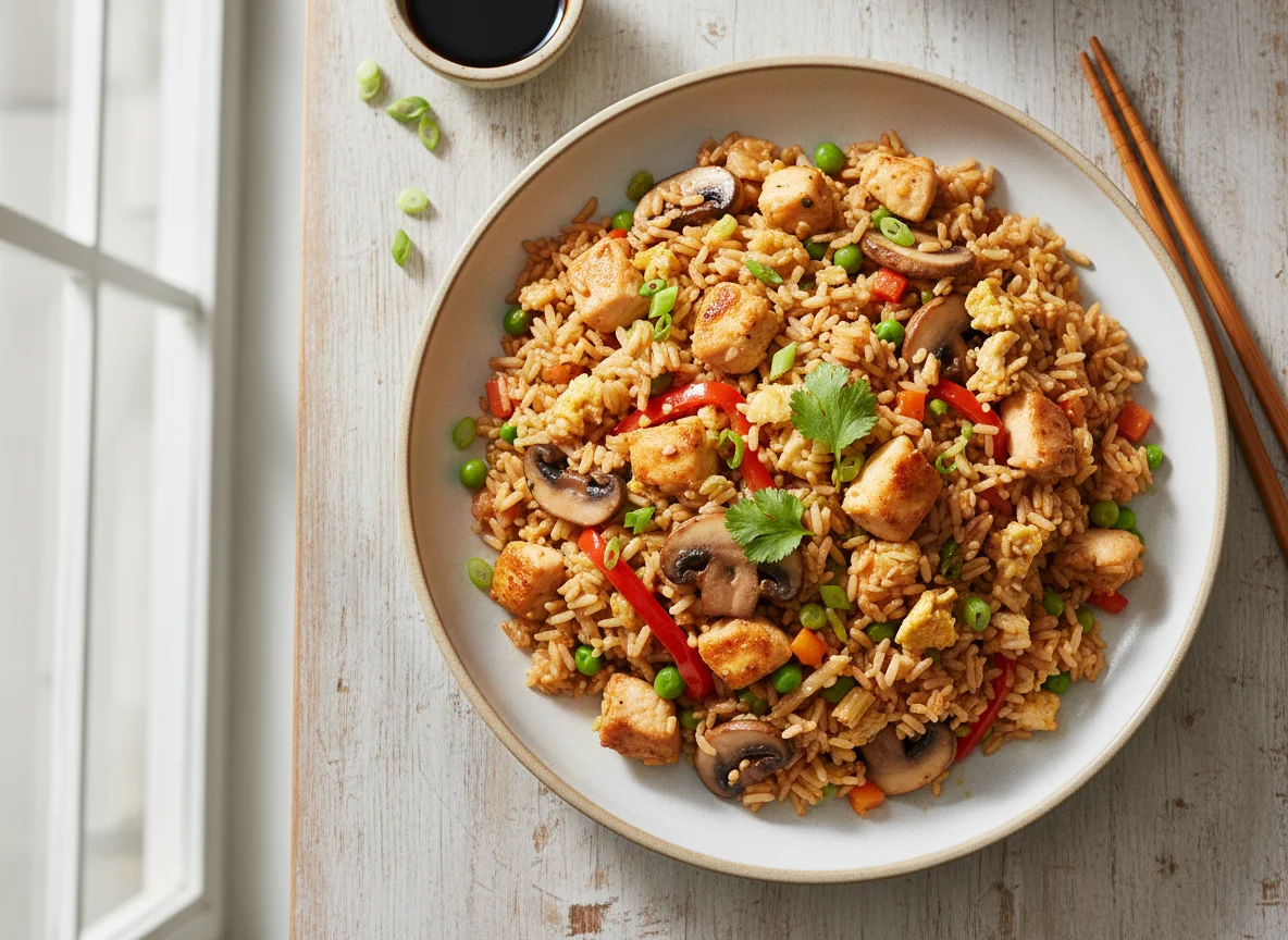 Chicken and Mushroom Fried Rice photo