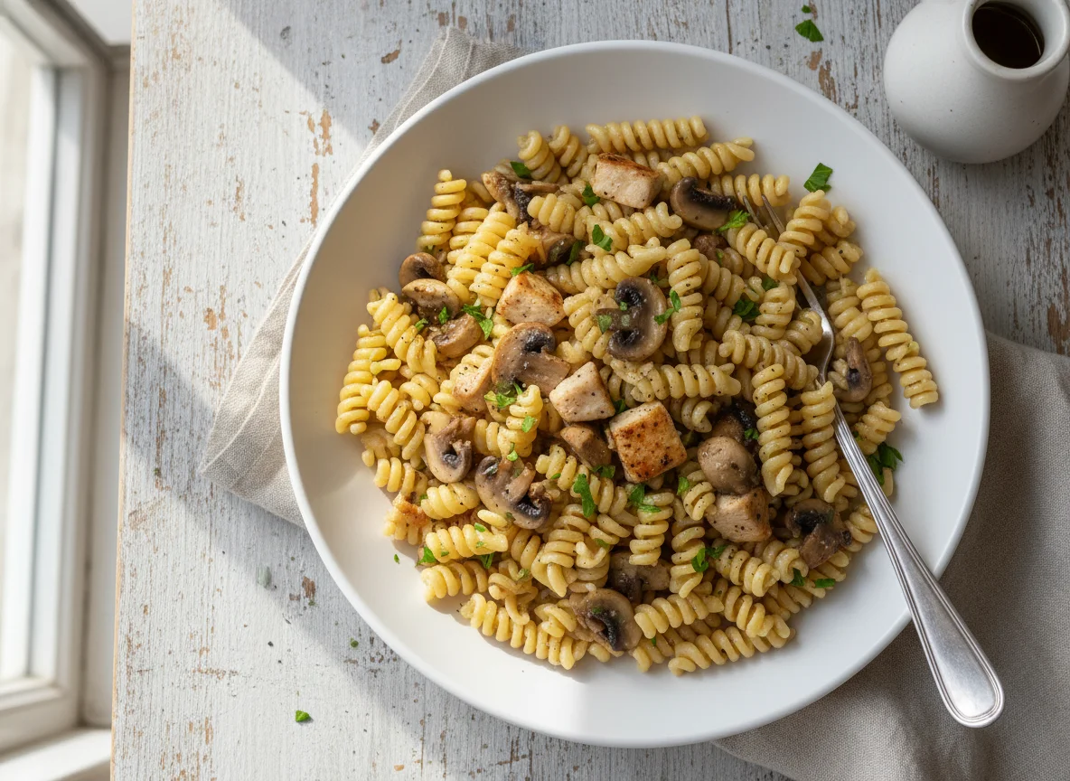 Chicken and Mushroom Fusilli Pasta photo