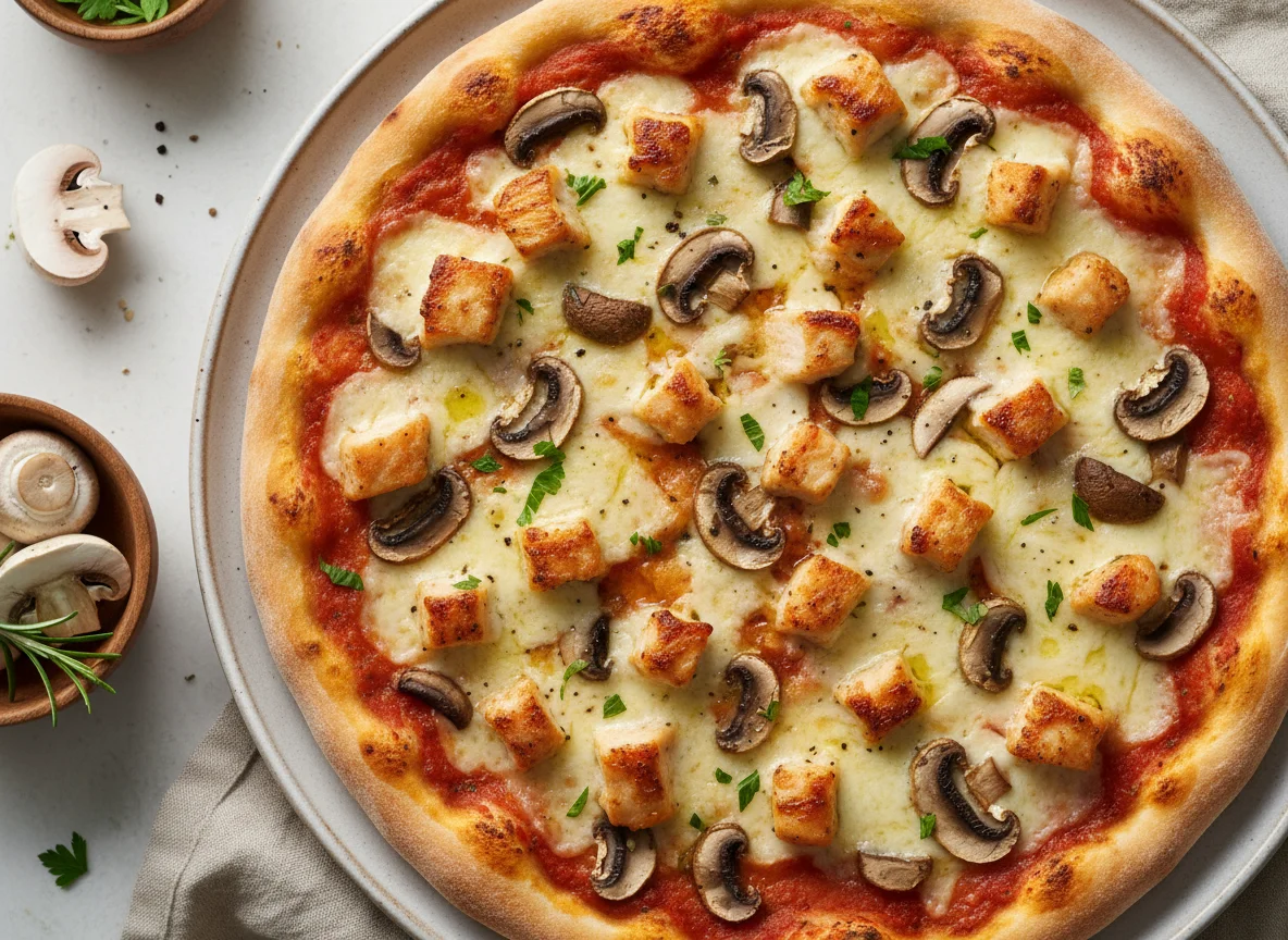 Chicken and Mushroom Pizza photo