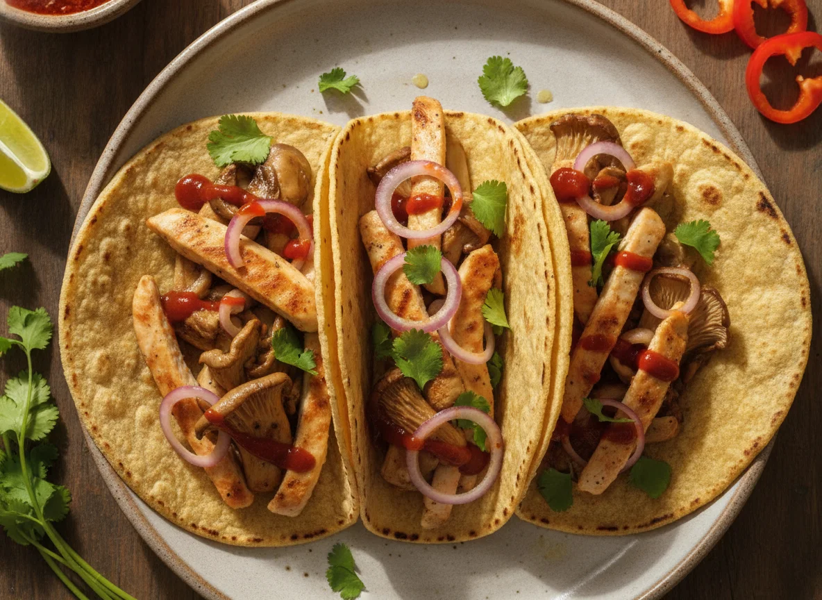 Chicken and Mushroom Tacos photo