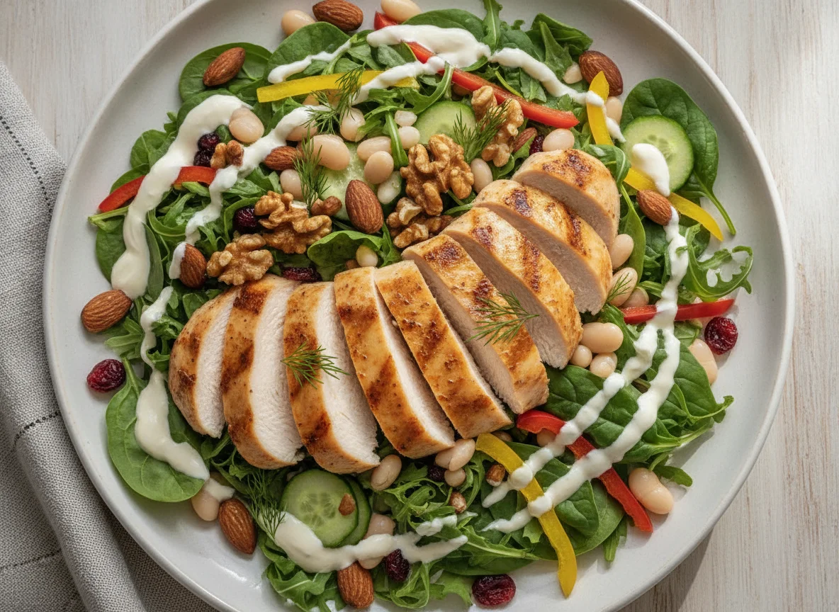 Chicken and Nut Salad with Creamy Dressing photo