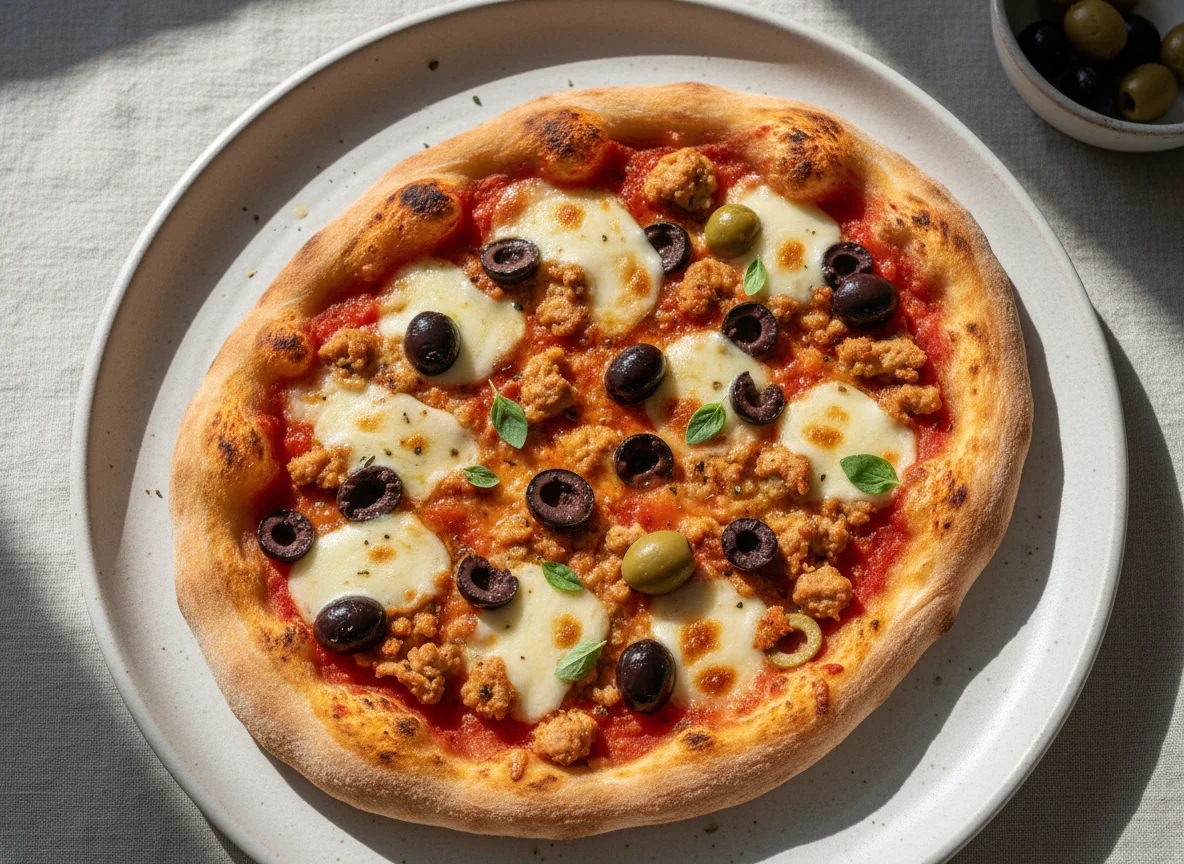 Chicken and Olive Pizza photo