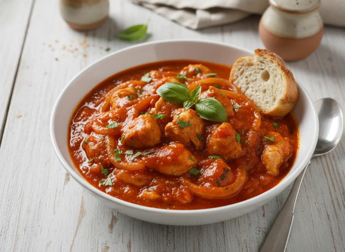 Chicken and Onion Stew with Tomato Sauce photo