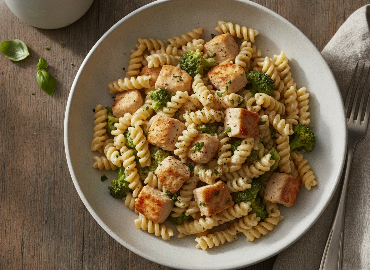 Chicken and Pasta with Broccoli and Creamy Sauce photo