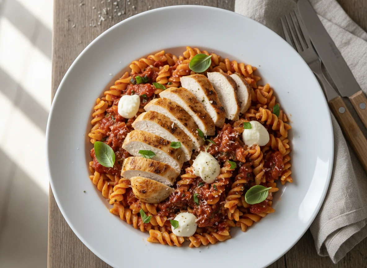 Chicken and Pasta with Sauce photo