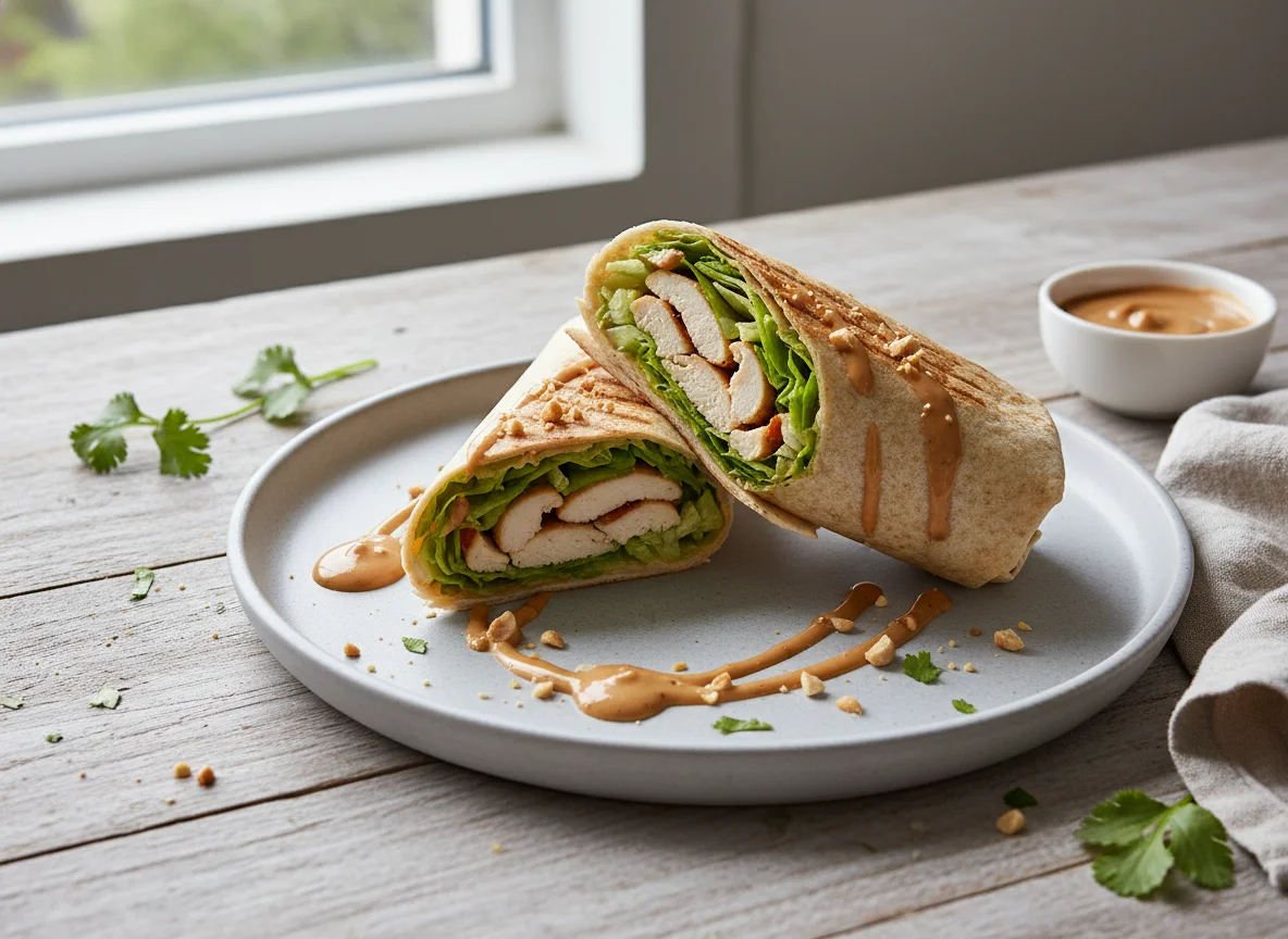 Chicken and Peanut Sauce Wrap photo
