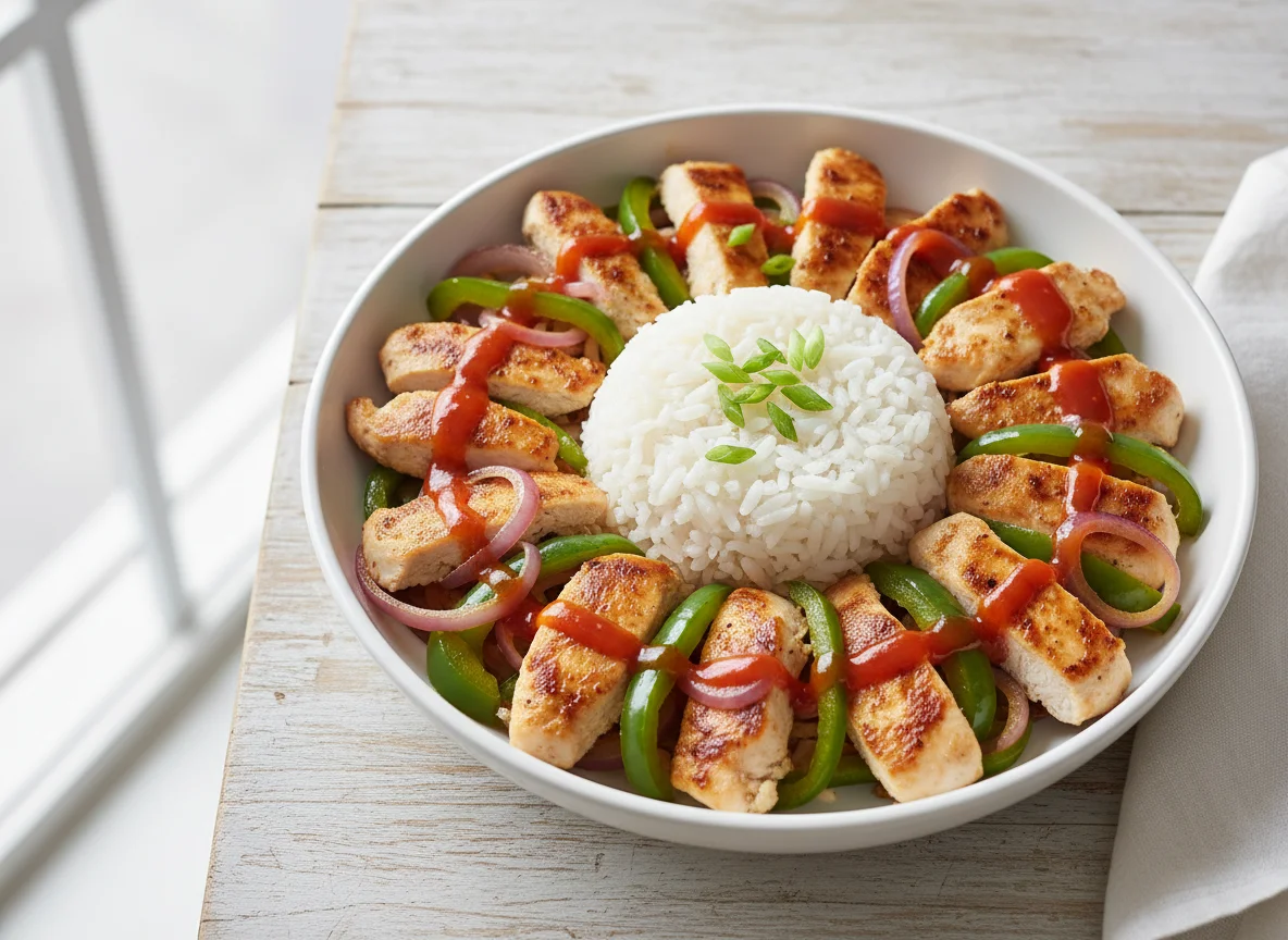 Chicken and Pepper Rice Bowl photo
