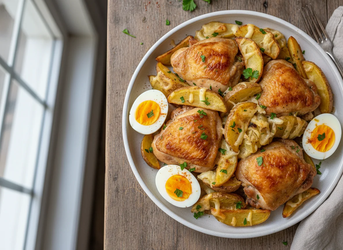 Chicken and Potato Bake with Hard-Boiled Eggs photo