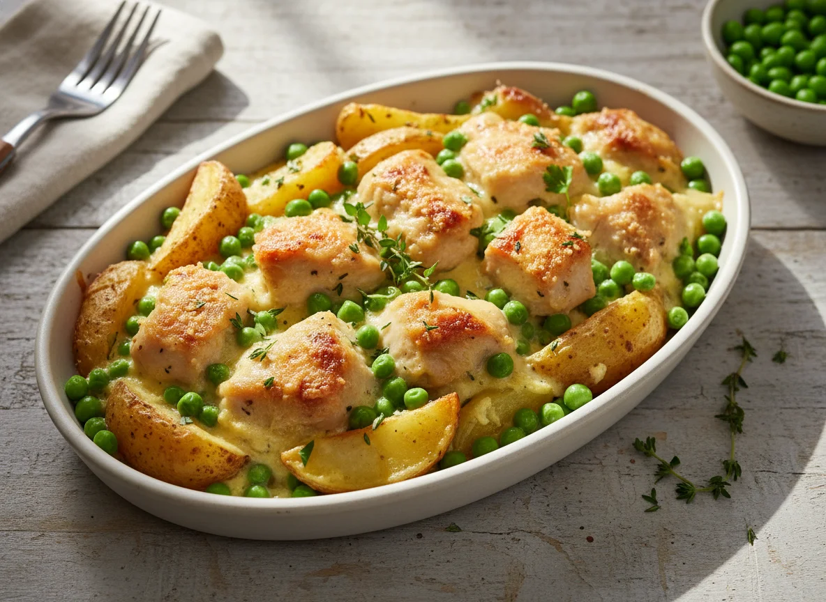 Chicken and Potato Bake with Peas photo