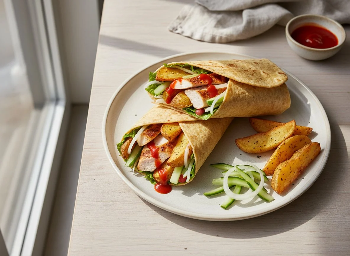 Chicken and Potato Wedge Wrap photo