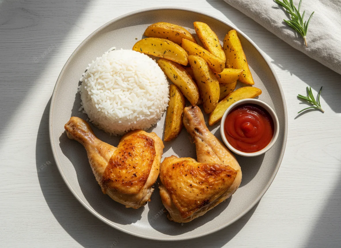 Chicken and Potato Wedges with Rice photo