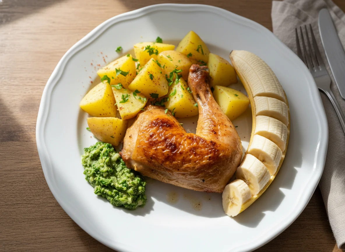 Chicken and Potatoes with Banana photo